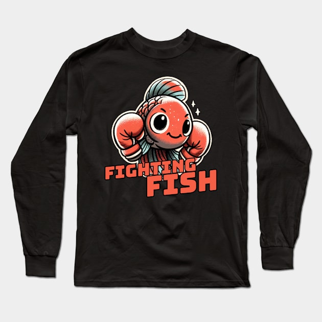 Fighting Fish Betta Fish Aquarist Design Long Sleeve T-Shirt by DoodleDashDesigns